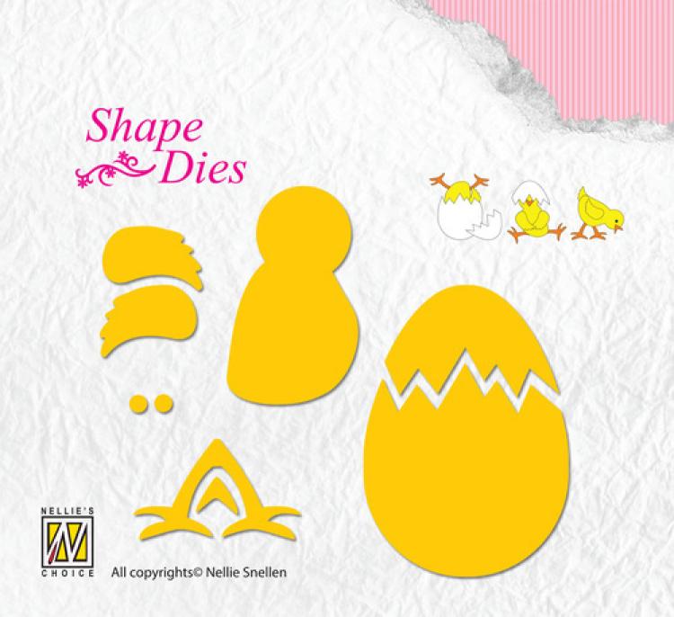 SD128 Nellie Snellen Shape Dies Build-up Chicken & Egg