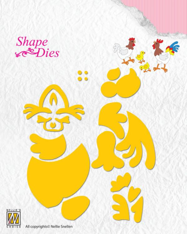 Nellie Snellen Shape Dies Build-up Hen & Rooster