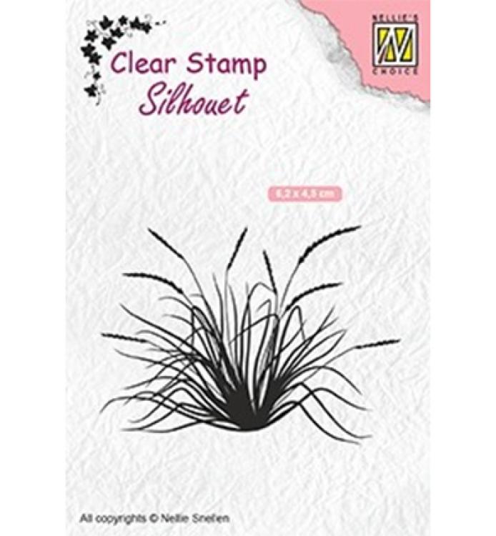 Nellie Snellen Silhouette Clear Stamp Bloomimg Gras  #SIL057