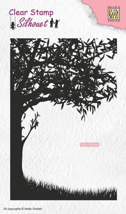 Nellie Snellen Silhouette Clear Stamp Scene with Tree #SIL048