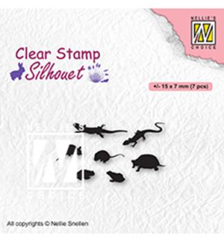 Nellie Snellen Silhouette Clear Stamp Small Animal CSIL083