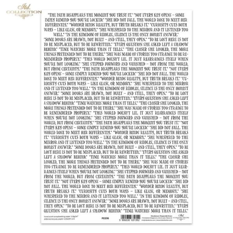 P0336 ITD Collection Alice's Magic A4 Translucent Paper