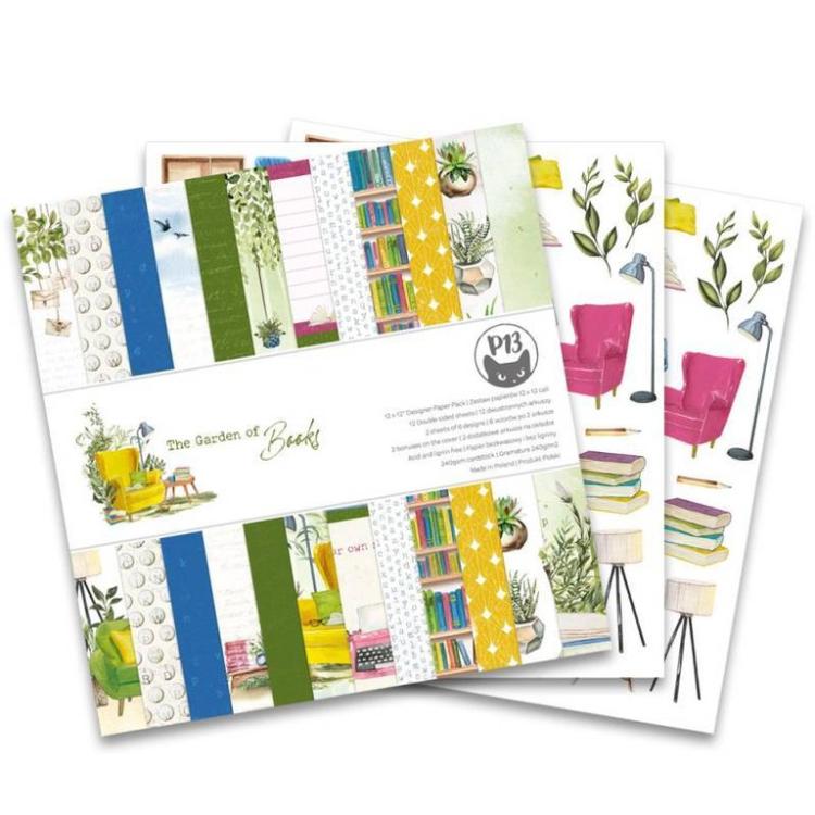 P13 Paper Pad 12x12 The Garden of Books