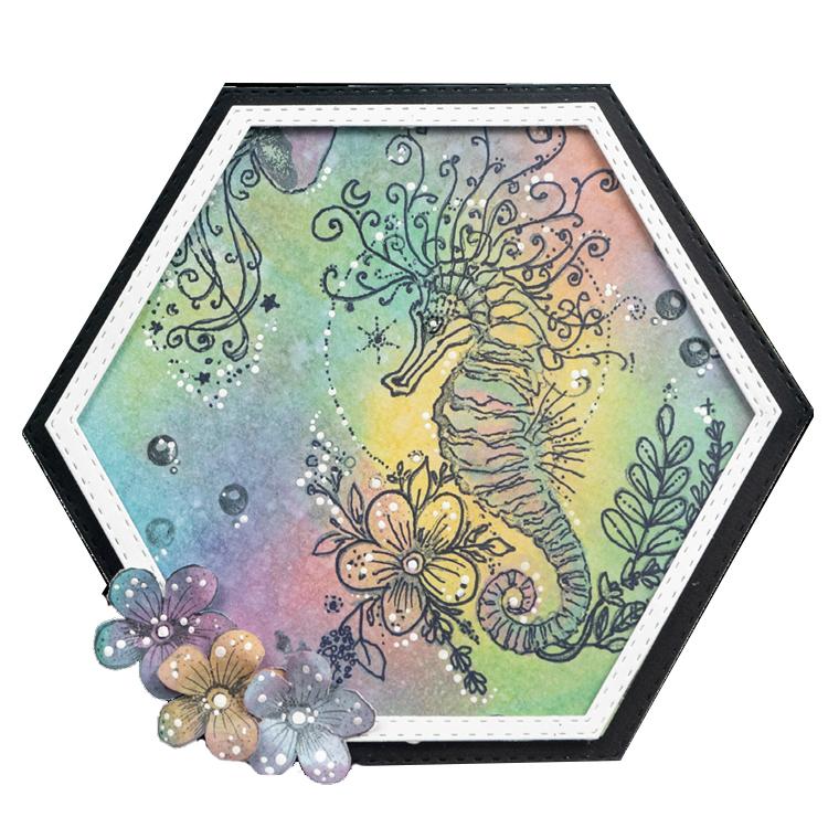 Pink Ink Designs Clear Stamp Seahorse Swirls
