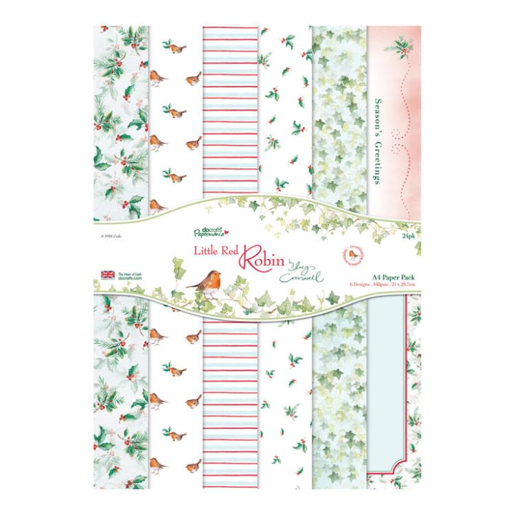 Papermania A4 Paper Pack Little Red Robin