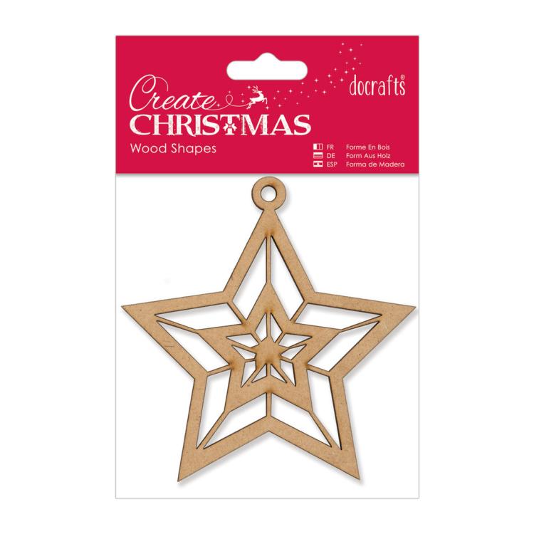 Docrafts Create Christmas Wooden Shapes Star PMA174908