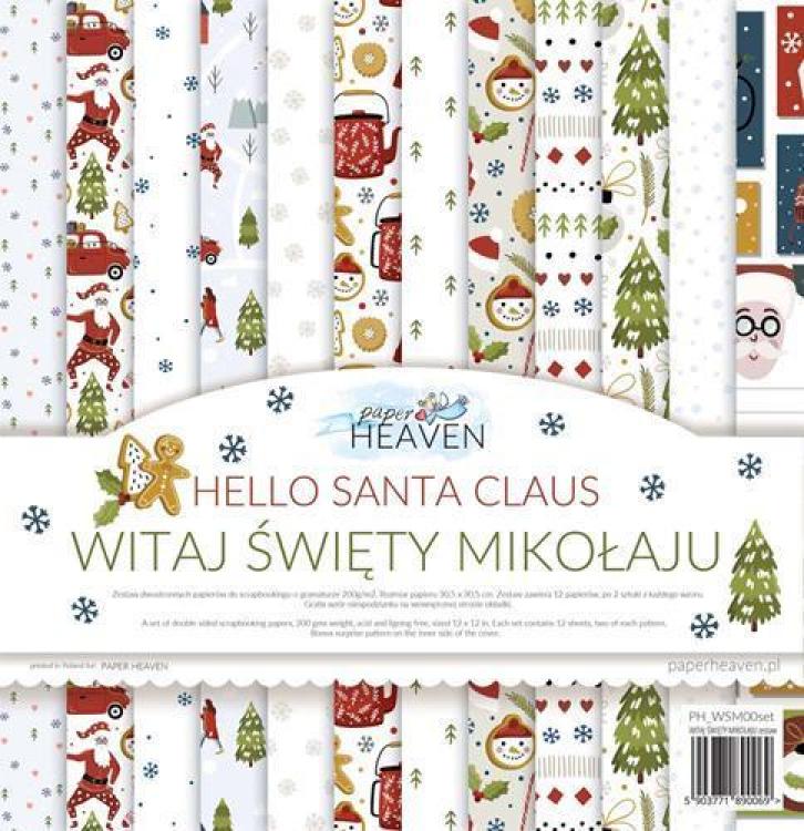Paper Heaven 12x12 Paper Pack Hello Santa Claus