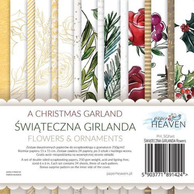 Paper Heaven 6x6 Paper Set Flowers A Christmas Garland