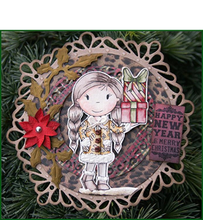 Paper Nest Dolls Clingstempel Animal Print Christmas