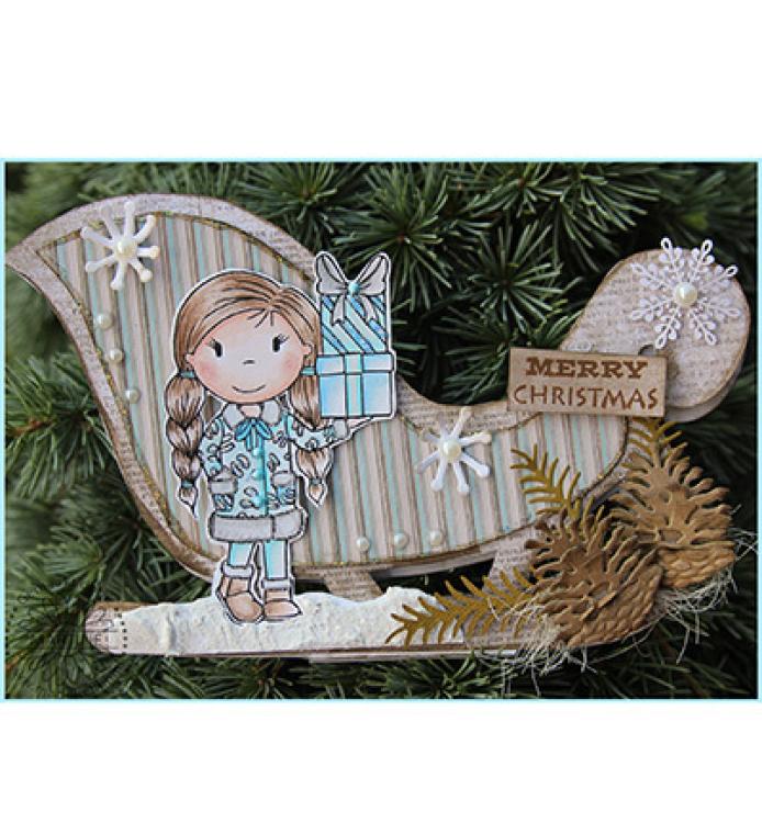 Paper Nest Dolls Clingstempel Animal Print Christmas