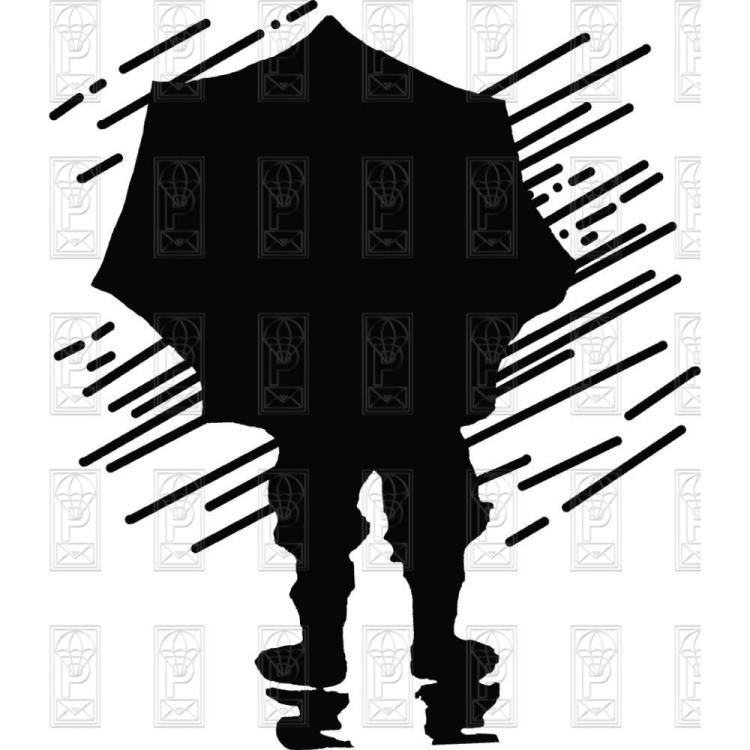 Paper Parachute Cling Rubber Stamps Rain Man
