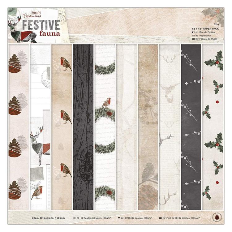 Papermania Festive Fauna 12x12 Paper Pad