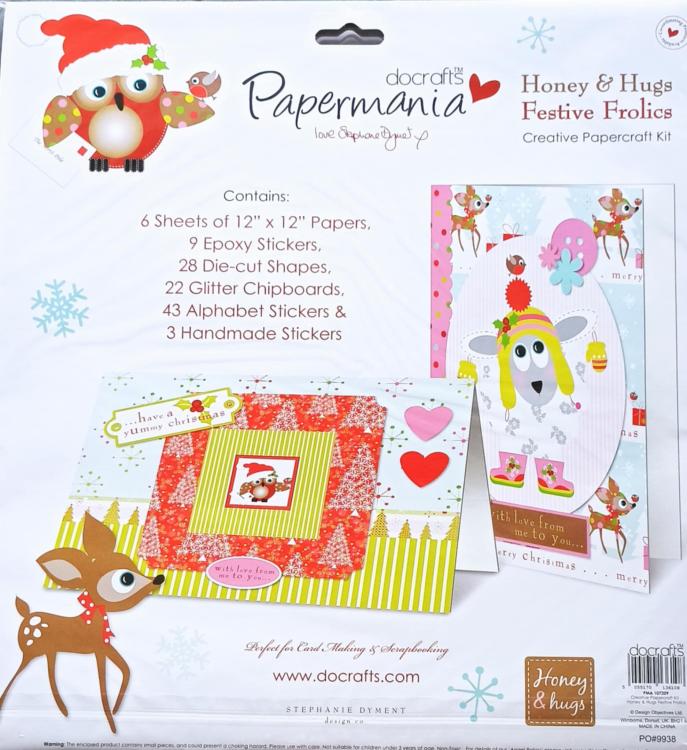 Papermania Honey & Hugs 12x12 Festive Frolics Papercraft Kit