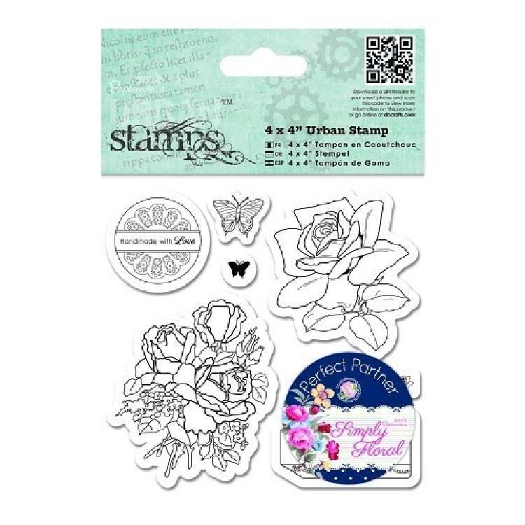 Papermania Square Urban Stamp Birthday Rose #907221