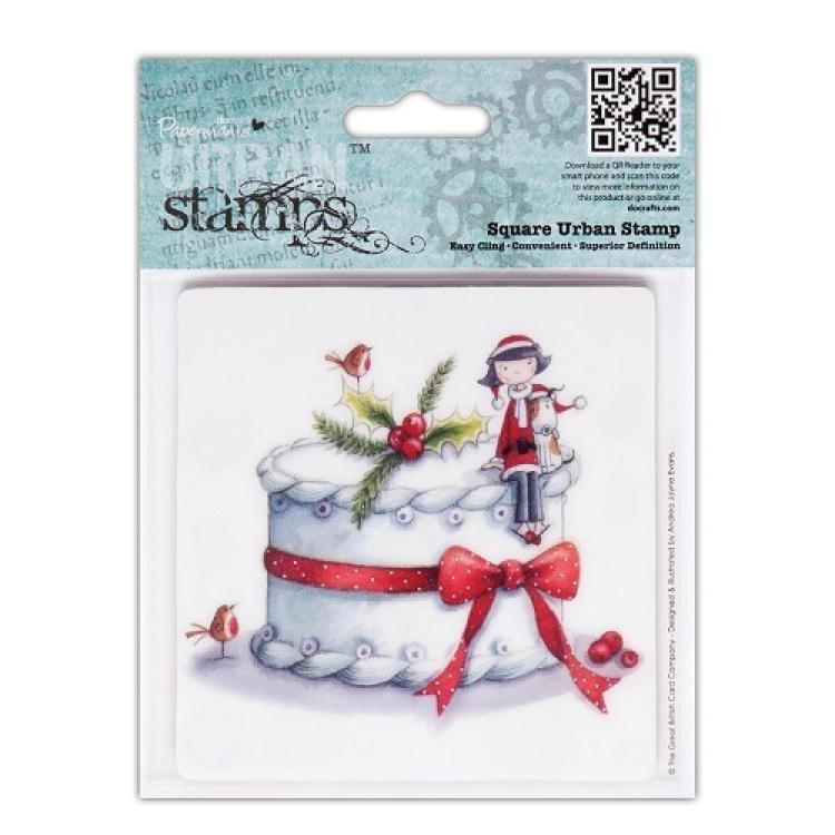 Papermania Square Urban Stamp Christmas Cake #907106