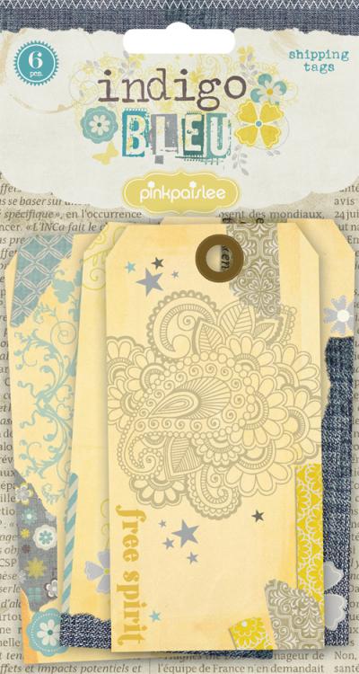 Pink Paislee Indigo Bleu Shipping Tags
