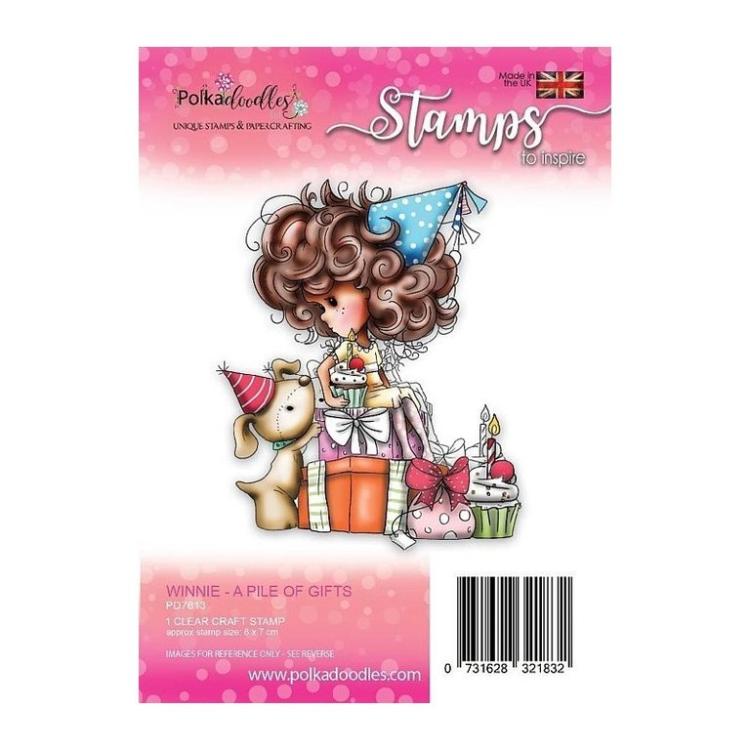 Polkadoodles Winnie A Pile of Gifts Clear Stamp PD7813