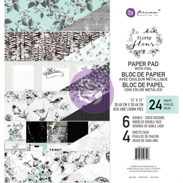 Prima Marketing 12x12 Paper Pad Flirty Fleur #597528