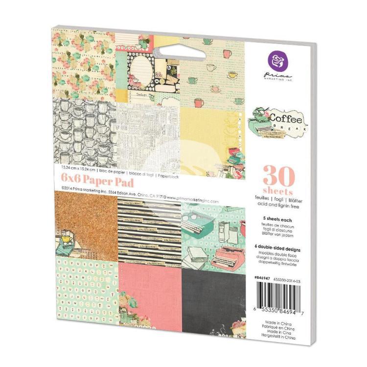 Prima Marketing 6x6 inch Paper Pad Coffee Break