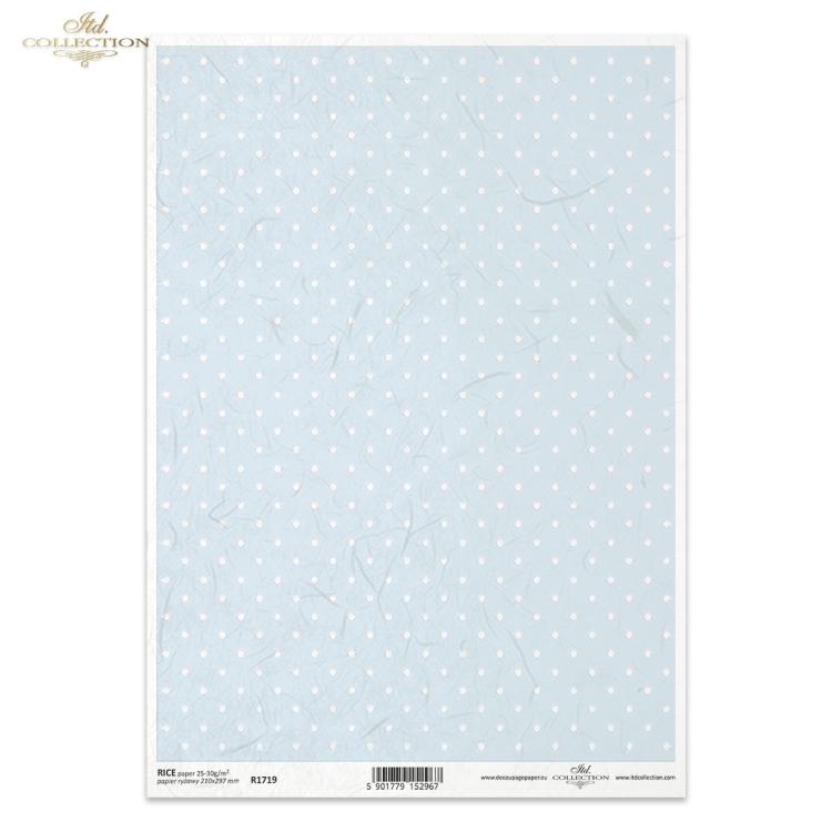 R1719 ITD Collection Baby Blue Dots A4 Rice Paper