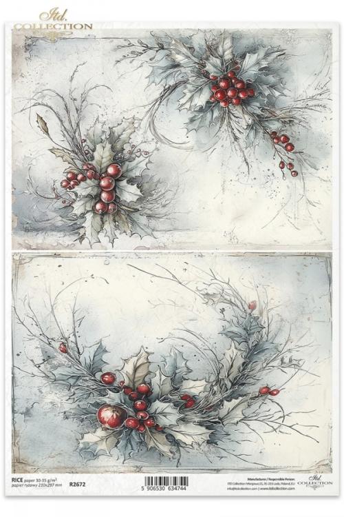 R2672 ITD Collection Winter´s Tale A4 Rice Paper Bouquets