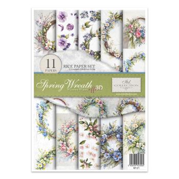 RP071 ITD Collection Spring Wreath A4 Rice Paper Set