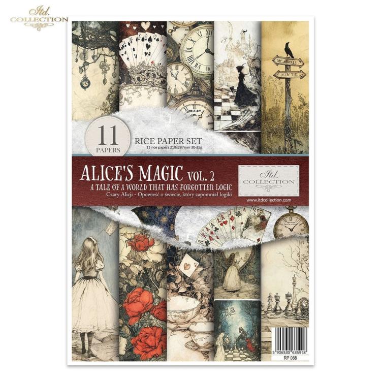 RP088 ITD Collection Alice's Magic A4 Rice Paper Creative Set vol. II