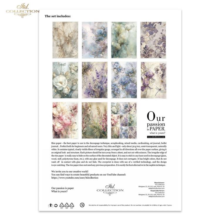 RP091 ITD Collection Garden of Muses A4 Rice Paper Creative Set