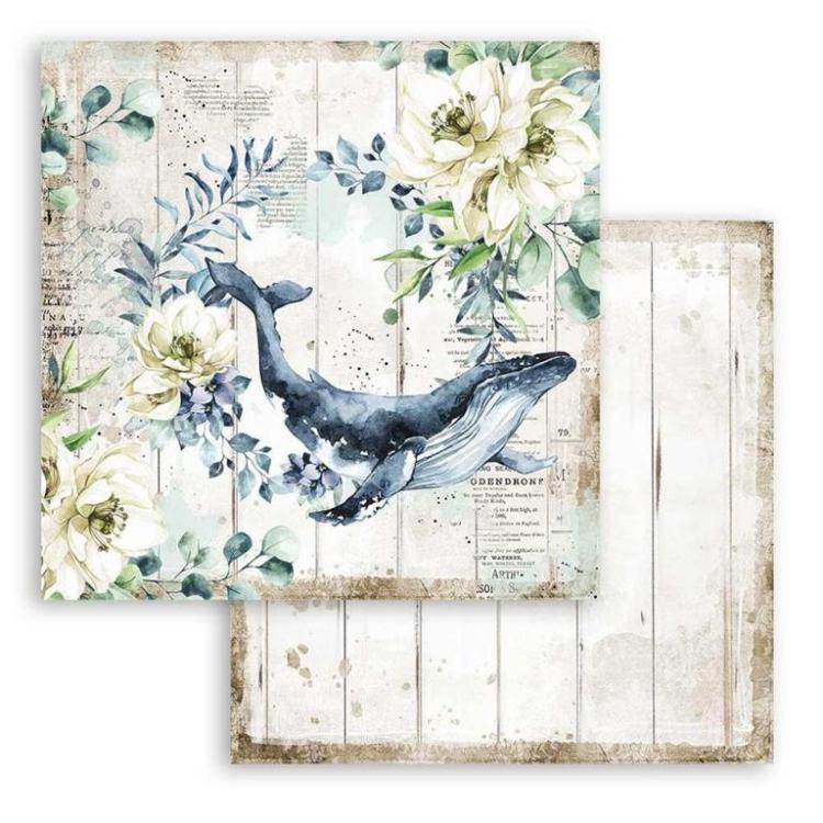 Stamperia 12x12 Paper Sea Dream Whale #SBB785