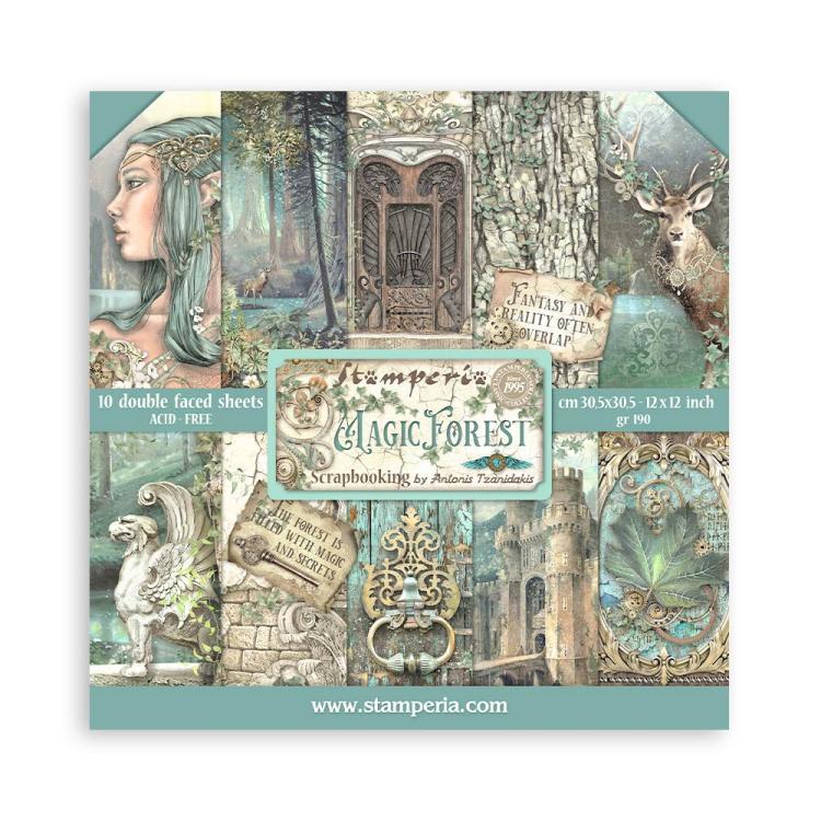 SBBL130 Stamperia 12x12 Paper Pad Magic Forest