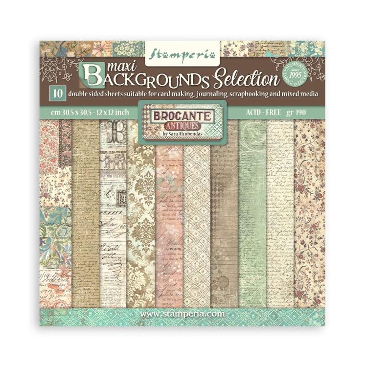 SBBL151 Stamperia Brocante Antiques12x12 Paper Pad Backgrounds