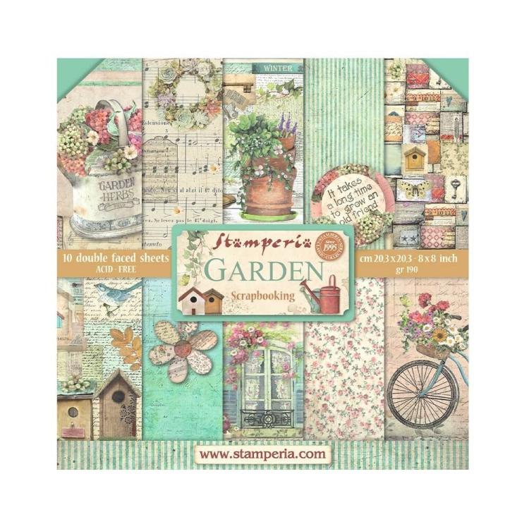 SBBS104 Stamperia Garden 8x8 Paper Pad