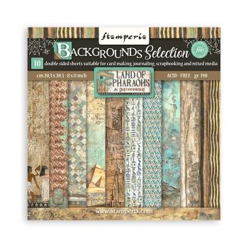 SBBS106 Stamperia Land of Pharaohs 8x8 Paper Pad Backgrounds