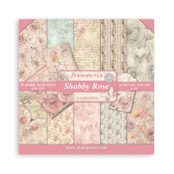 SBBS107 Stamperia Shabby Rose 8x8 Paper Pad