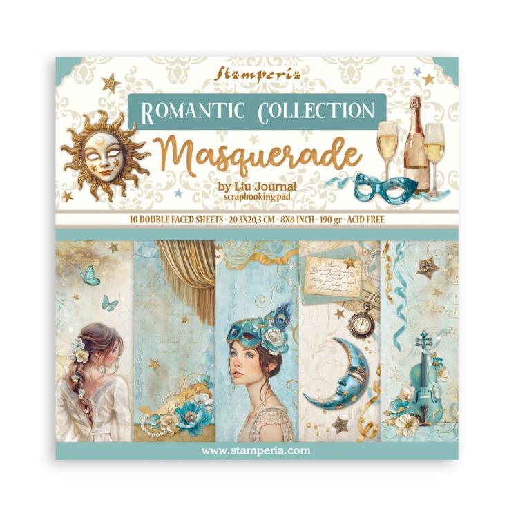 SBBS121 Stamperia Masquerade 8x8 Paper Pad