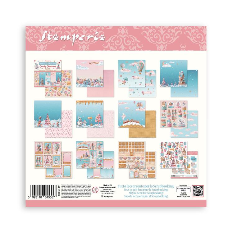 SBBS129 Stamperia Candy Christmas 8x8 Paper Pad