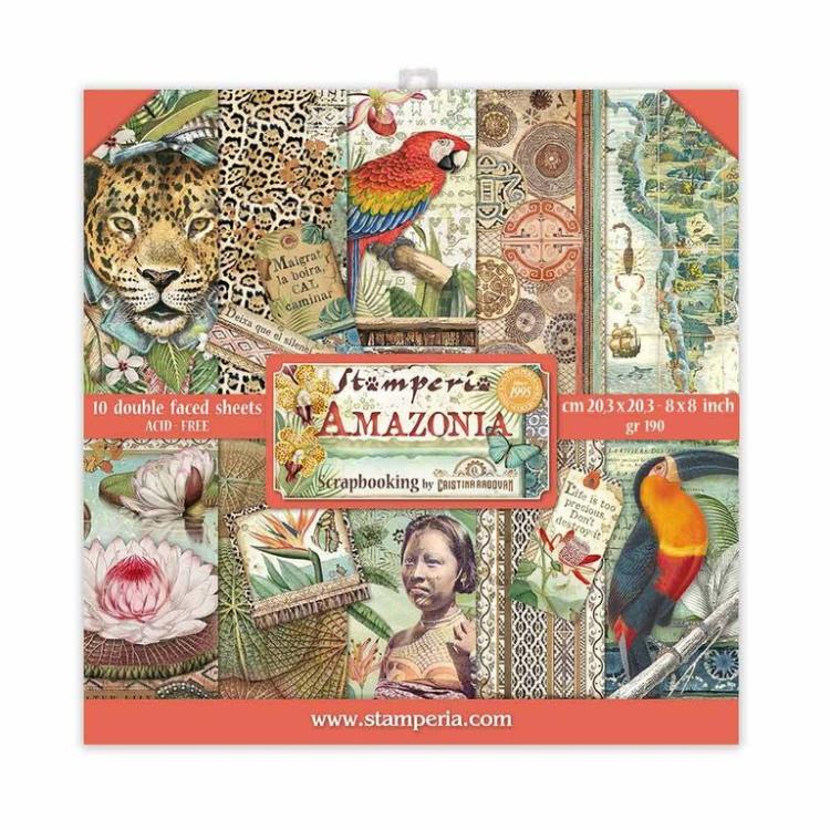 Stamperia 8x8 Paper Pad Amazonia #SBBS28