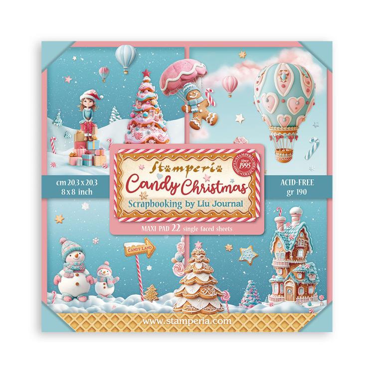 SBBSXB15 Stamperia Candy Christmas MAXI 8x8 Paper Pad
