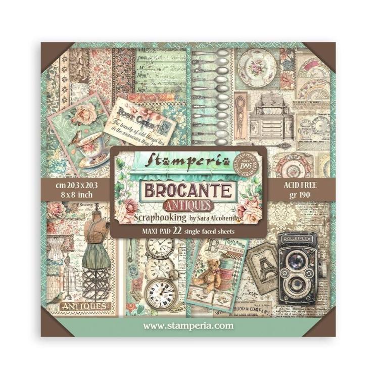 SBBXB02 Stamperia Brocante Antiques 8x8 Paper Pad