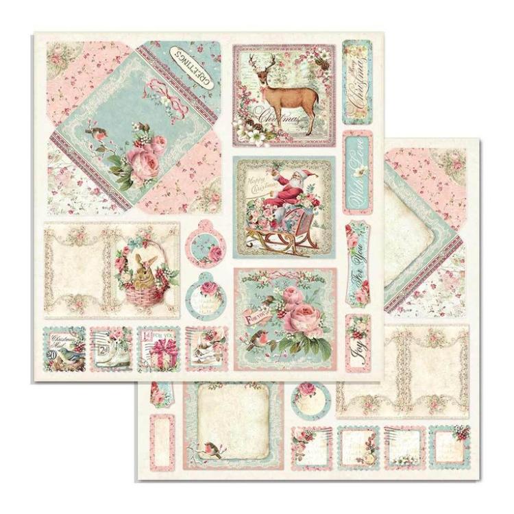 Stamperia 6x6 Paper Pad Pink Christmas #SBBXS07