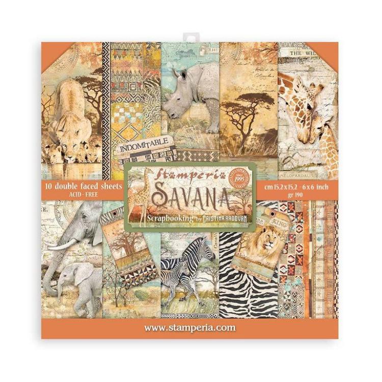 Stamperia 6x6 Paper Pad Savana SBBXS11