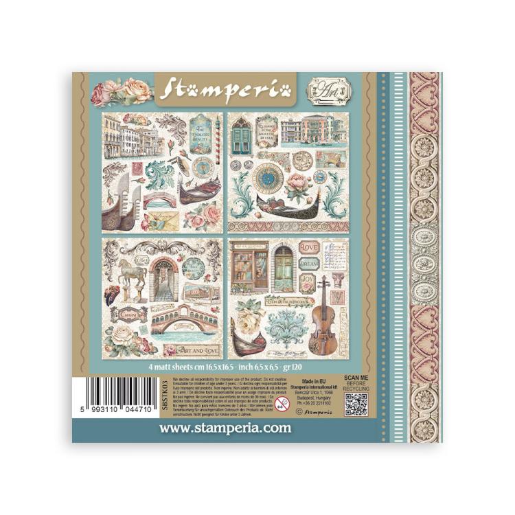 SBSTK03 Stamperia Venice City of Art Stickers (4pcs)