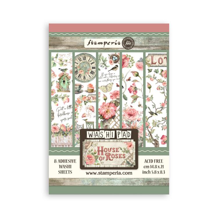 SBW18 Stamperia House of Roses A5 Washi Pad (8pcs)