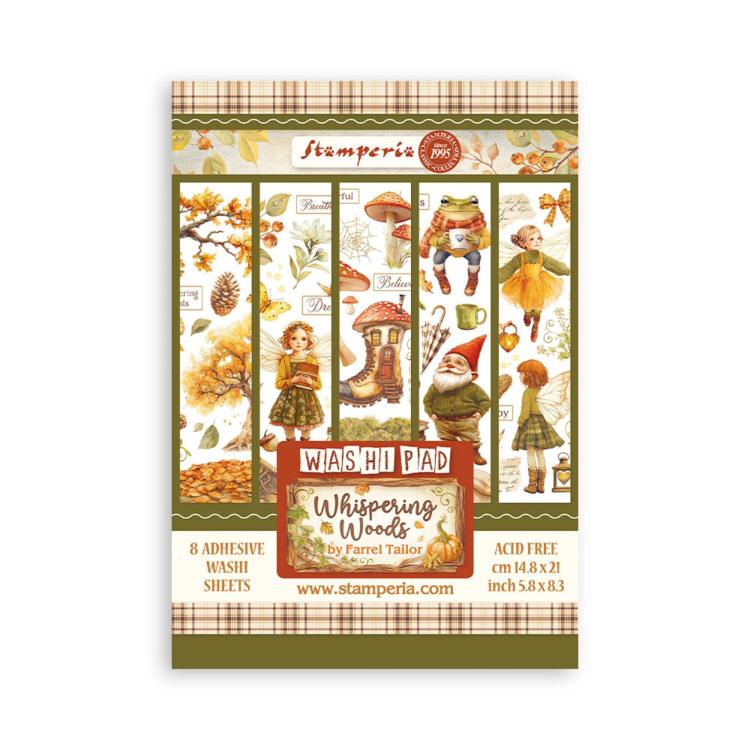SBW24 Stamperia Whispering Woods A5 Washi Pad (8pcs)