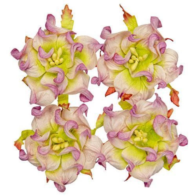 Mulberry Flowers Gardenia 5 cm Purple White Green