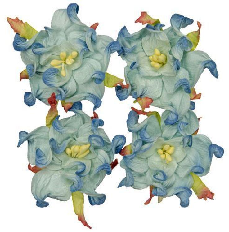 Mulberry Flowers Gardenia 5 cm Blue Tones Dark