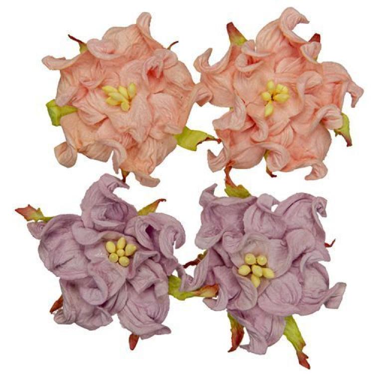 Mulberry Flowers Gardenia 5 cm Salmon Lilac SET