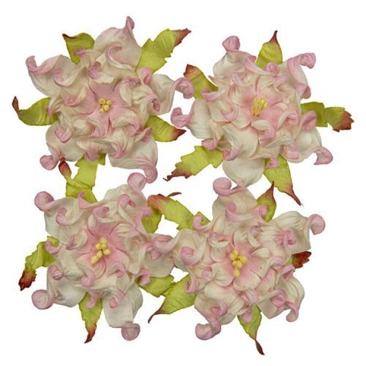 Mulberry Flowers Gardenia 7 cm White Pink