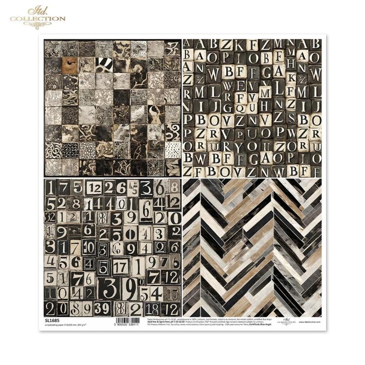 SL1685 ITD Collection Balck & White Collection 12x12 Paper Sheet