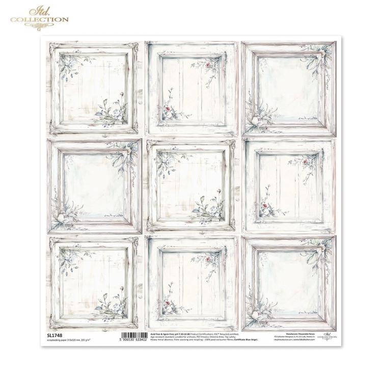SL1748 ITD Collection Floral Shabby Chic 12x12 Paper Sheet